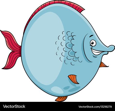 Big fish cartoon character Royalty Free Vector Image