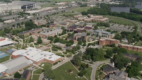 5K aerial video flying by the Delaware State University campus in Dover Aerial Stock Footage ...