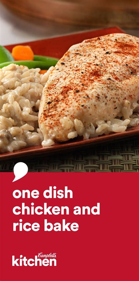 One Dish Chicken & Rice Bake - Campbell Soup Company | Recipe | Chicken ...