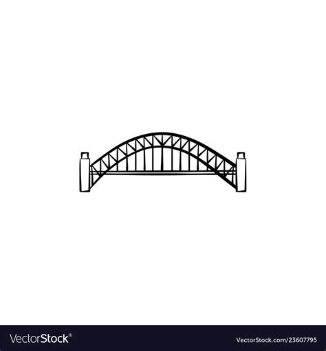 Bridge hand drawn outline doodle icon Royalty Free Vector