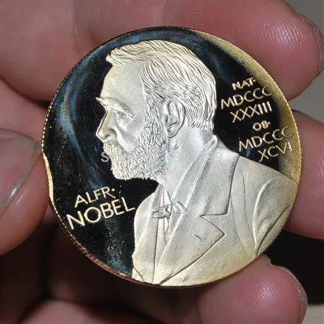 Sample order,1pcs/lot,The Nobel Prize in Physiology or Medicine Gold Plated Coin Nobel Head ...