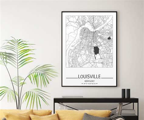 Louisville city map print Louisville wall art prints Travel | Etsy | Map wall art, Poster wall ...