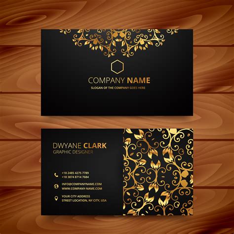 stylish golden premium luxury business card template design - Download ...