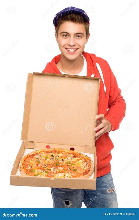 Pizza delivery man stock image. Image of casual, adult - 21238119