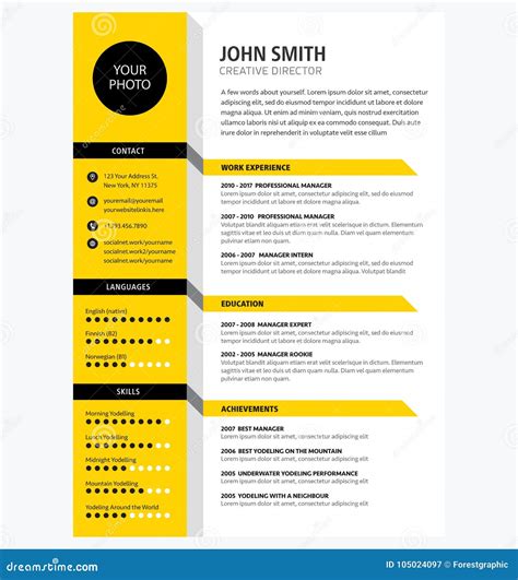 Resume Template. Cv Professional, Resume And Cover Letter, Minimalist ...
