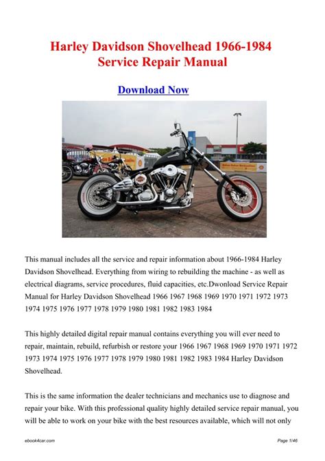 Harley Davidson Shovelhead 1966-1984 Service Repair Manual