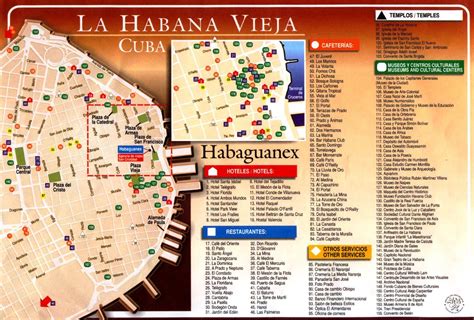 La habana atracciones mapa - la Habana mapa turístico (Cuba)