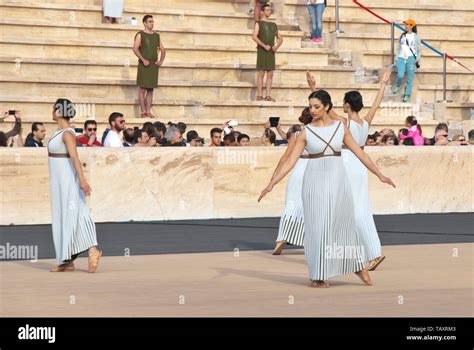 Olympic flame relay ceremony in Athens, Greece Stock Photo - Alamy