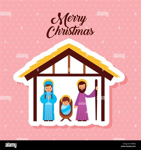 merry christmas holy family traditional religious scene of the manger ...