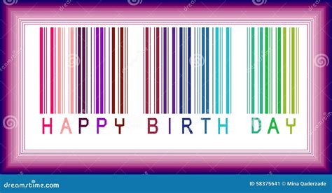 Happy Birthday Bar-code stock illustration. Illustration of happy ...