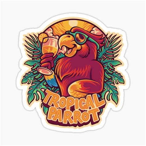 "Tropical Parrot" Sticker for Sale by renju1902 | Redbubble