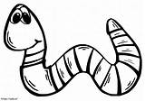 Cute Earthworm coloring Page sketch template