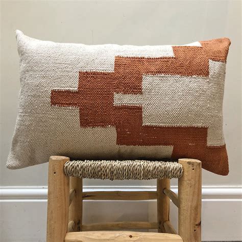 Boho cushions ~ brown cream rust cushion lumbar ~ woven moroccan ...