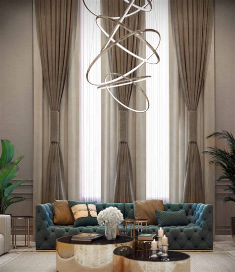 Stunning luxury living room decor with teal velvet tufted sofa | Luxury ...