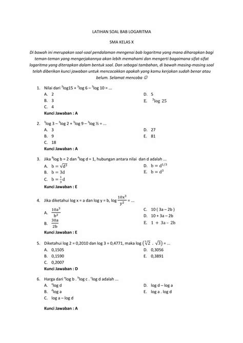 (PDF) Soal logaritma SMA - DOKUMEN.TIPS