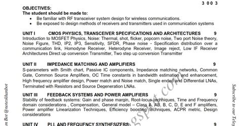 EC6017 RF System Design-Syllabus-Semester VIII-ECE-BE-Anna University ...