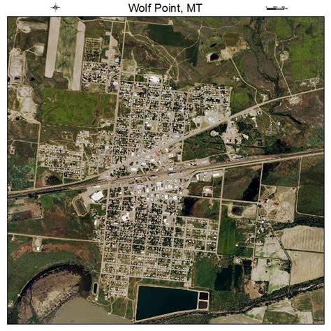 Aerial Photography Map of Wolf Point, MT Montana