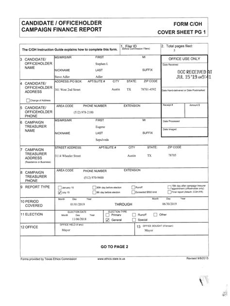 Fillable Online Form CTA: Appointment of Treasurer by Candidate Fax ...