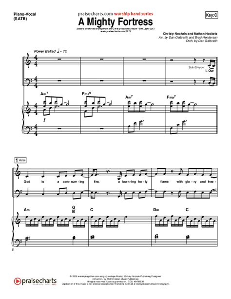 A Mighty Fortress Sheet Music PDF (Christy Nockels) - PraiseCharts