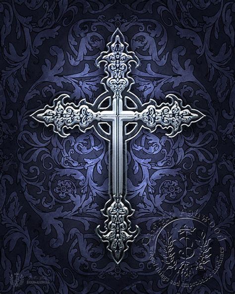 Items similar to Gothic Cross Christian - Art Print - Brigid Ashwood on Etsy