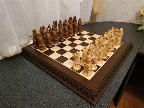 Wooden Chess set Knightsаnd The | Etsy