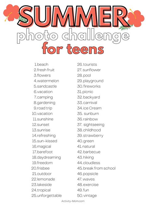 Summer Photo Challenge for Teens - The Activity Mom