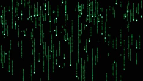 Matrix Binary Rain High Definition Animated Loop Of Green Binary Streams Falling Over A Dark ...