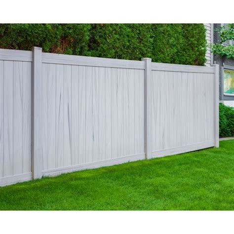 5' Tall Gray Wood Vinyl Privacy Fence