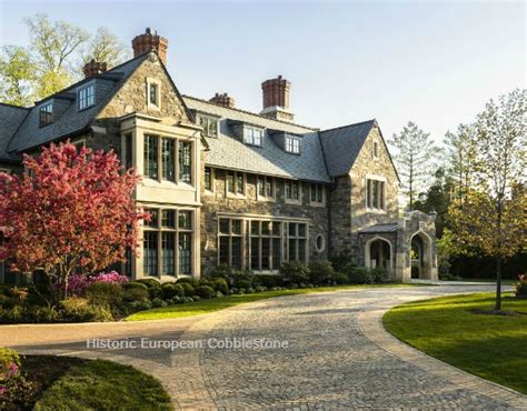 Mansions Entrance Begins With Historic European Cobblestone Driveway