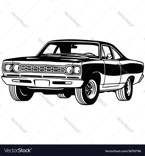 Muscle car - old usa classic car 1960s Royalty Free Vector