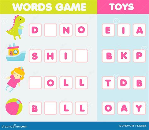 Educational Game for Children. Word Puzzle Kids Activity. Learning ...