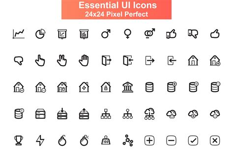 UI icons set, 24x24 grid 1436893 Vector Art at Vecteezy