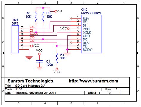 Micro SD Memory Card interface for 3V MCU [1102] : Sunrom Electronics/Technologies