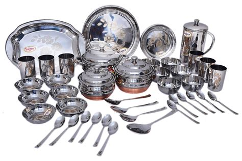 Buy SAGER Stainless Steel Dinner Set - 51 Pieces, Silver Online at Low Prices in India - Amazon.in