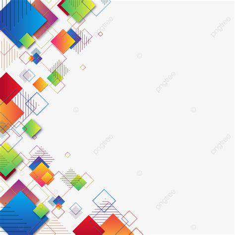 Square Border Design Vector PNG Images, Colorful Square Geometric ...