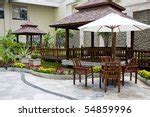 Hotel Courtyard And Seating Free Stock Photo - Public Domain Pictures