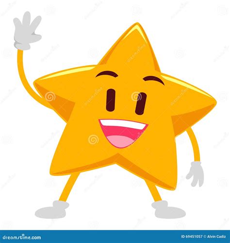 Happy Star Waving Hand Stock Vector - Image: 69451057