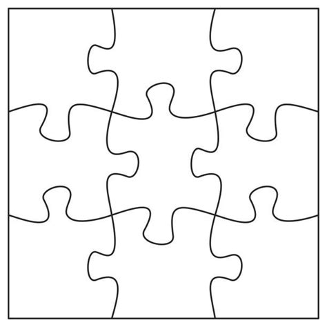 9 jigsaw pieces template. Nine puzzle pieces connected together.... | Puzzle pieces, Puzzle ...