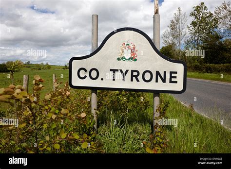 roadsign entering county tyrone in northern ireland Stock Photo - Alamy