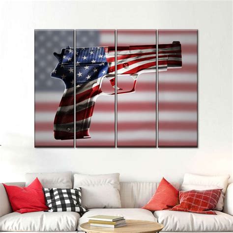 American Flag Gun Wall Art | Digital Art