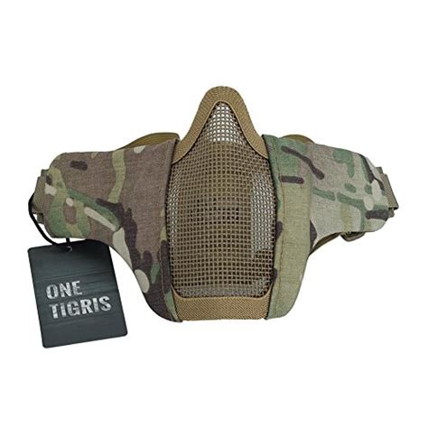 Onetigris 6" Foldable Half Face Mesh Mask Military Style Comfortable Adjustable Tactical Lower ...