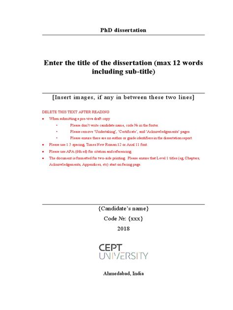 PHD Dissertation Template | PDF | Thesis | Written Communication