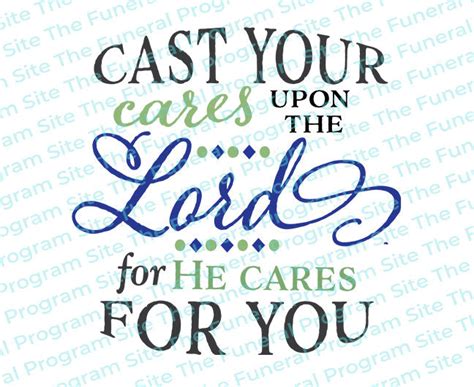 Cast Your Cares Funeral Bible Verses Word Art – Funeral Program-Site Funeral Programs & Templates