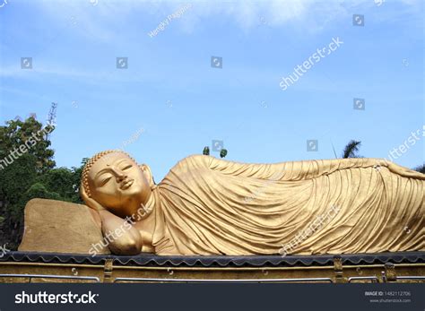 Sleeping Buddha Statue Trowulan Mojokerto Indonesia Stock Photo ...