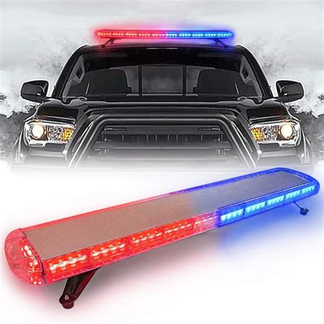 Amazon.com: CUMART 47" 88 Red Blue LED Light Bar Fit For Police Cops ...