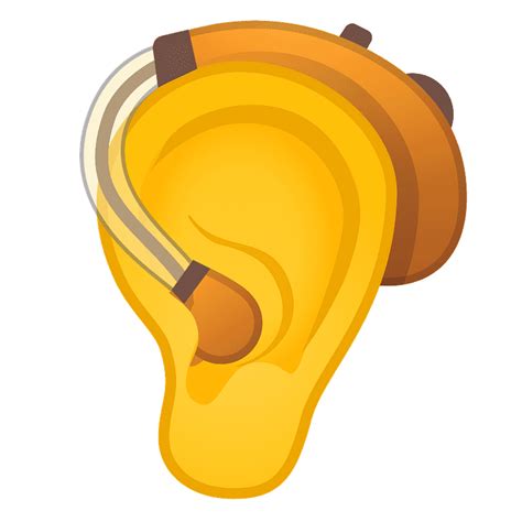 Ear with hearing aid emoji clipart. Free download transparent .PNG ...