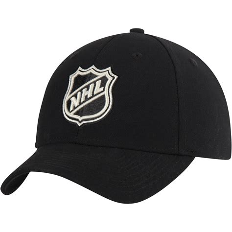 Reebok NHL Shield Black Basic Structured Adjustable Hat