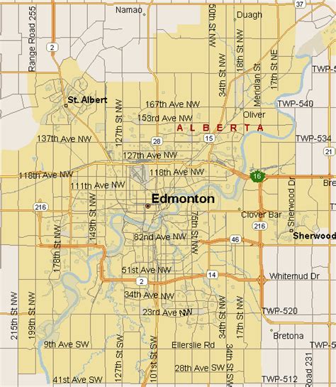 Edmonton Map (Region), Alberta - Listings Canada