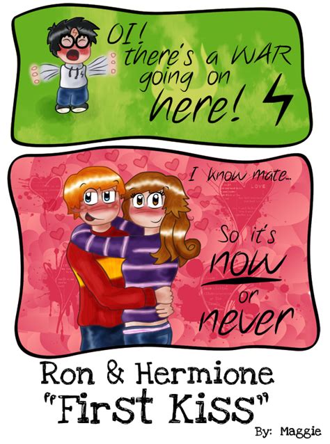 Ron Hermione Kiss 3 Color by MargaHG on DeviantArt