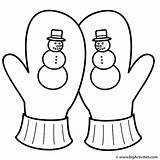 Crossed Mittens With Snowman  Coloring Page Winter sketch template